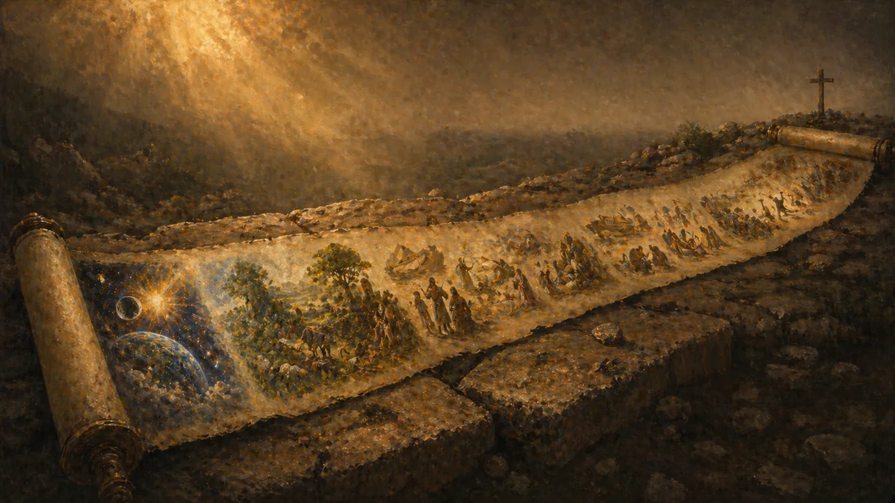 The Gospel Through the Canon illustration for Protos Bible study guide