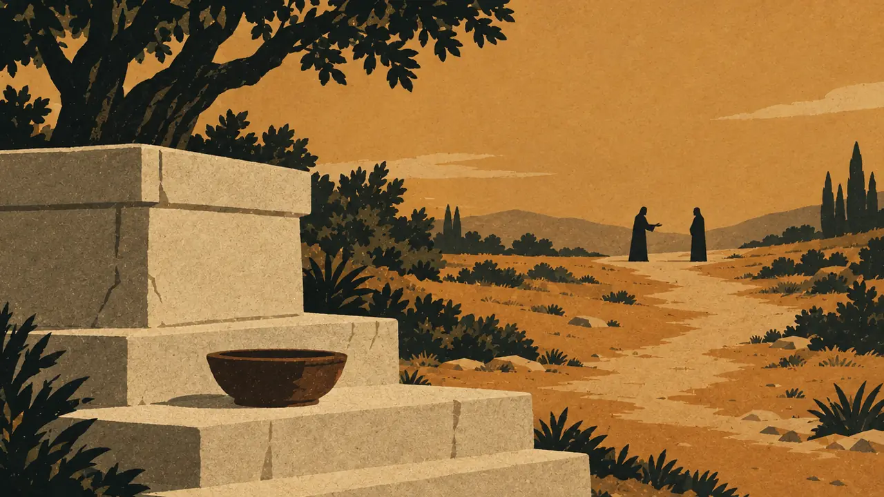 Anger and Reconciliation, an editorial illustration for the Teachings of Jesus course