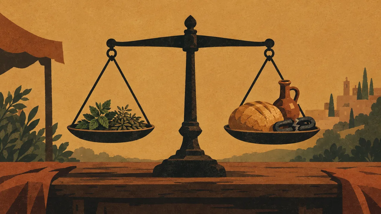 Justice, Mercy, and Faithfulness, an editorial illustration for the Teachings of Jesus course