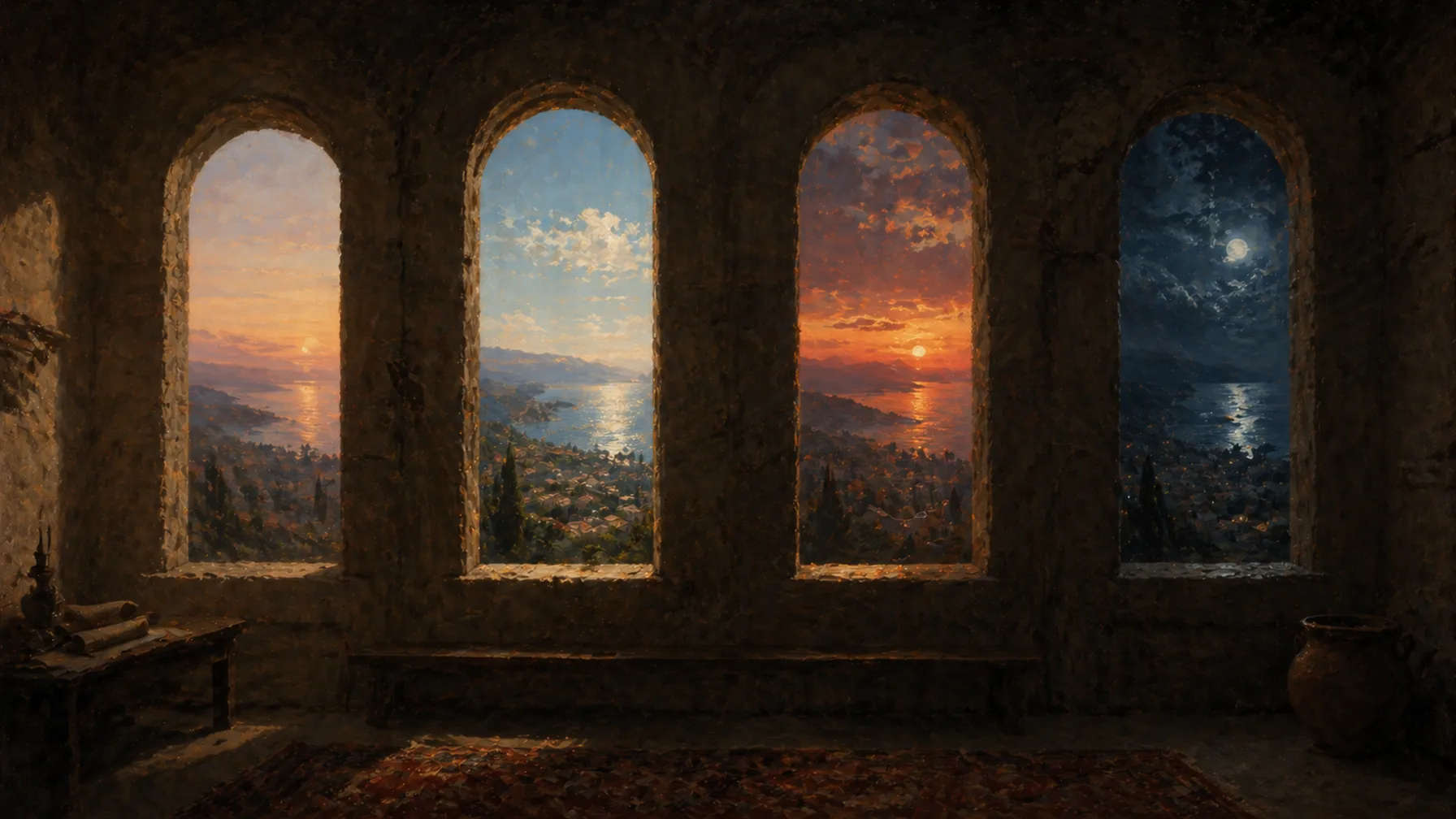 Revelation, Four Frameworks illustration for Protos Bible study guide